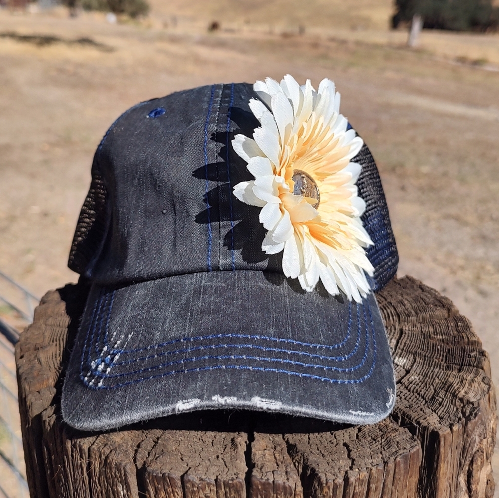 Distressed Western Bull Rider Adjustable Hat - Picture 3 of 4